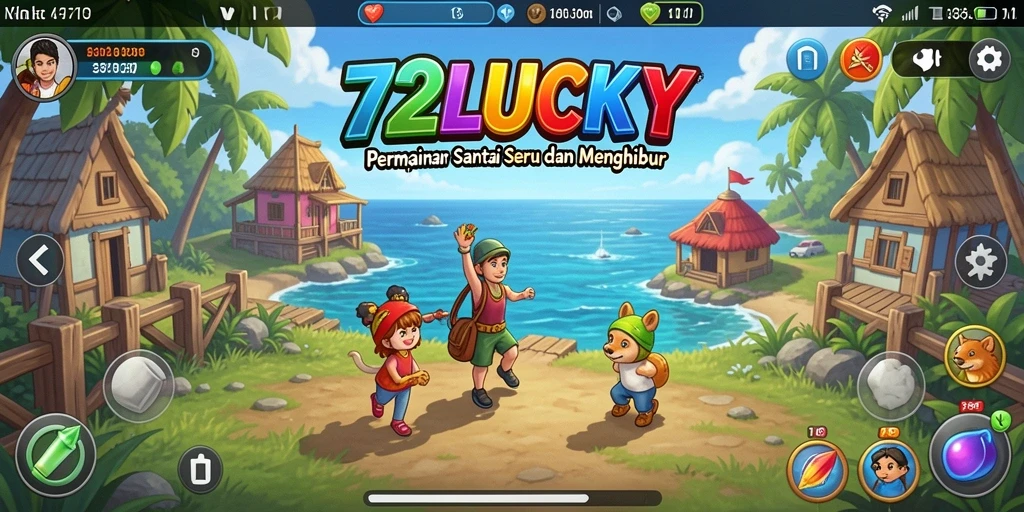 Tampilan gameplay menarik dari 72LUCKY yang penuh warna dan menyenangkan.
