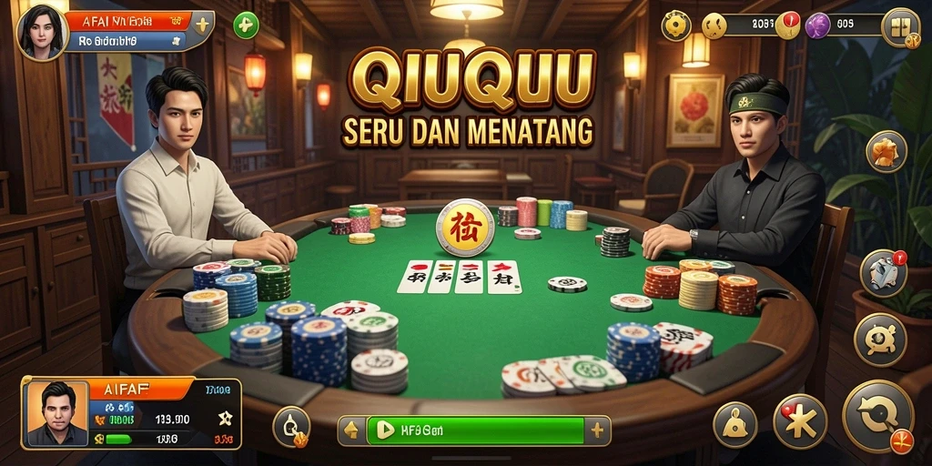 Tampilan gameplay seru dalam game QiuQiu AFAF.