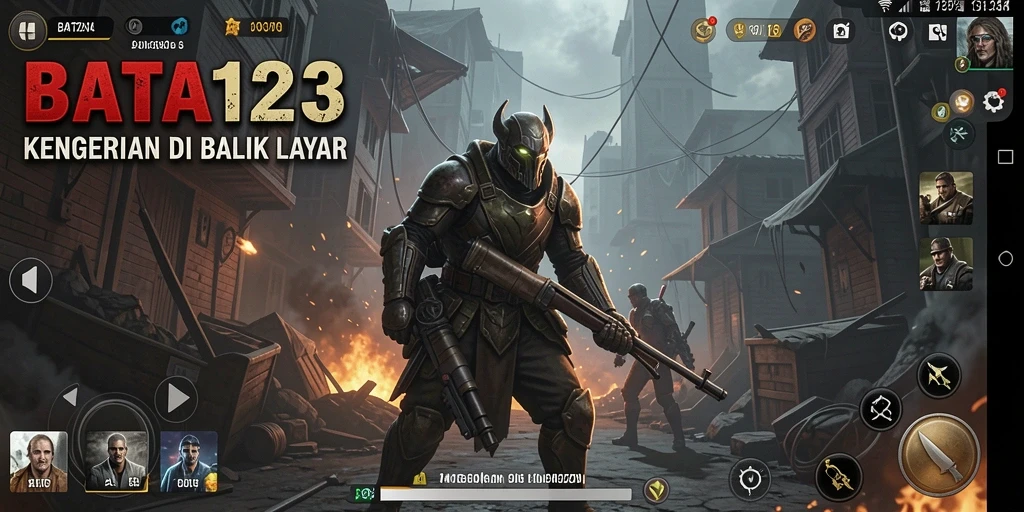 Tampilan gameplay menegangkan di BATA123 dengan suasana gelap dan menyeramkan.