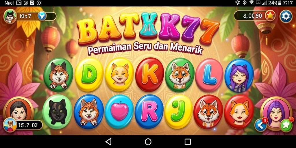 Tampilan utama gameplay Bingo di BATIK77 yang seru dan interaktif.