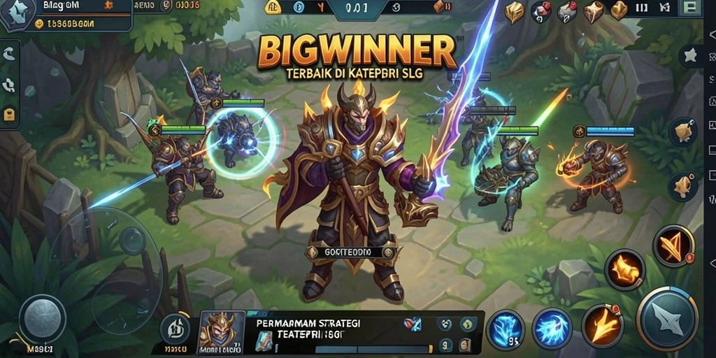 Tangkapan layar gameplay BIGWINNER yang menunjukkan aksi pertempuran yang mendebarkan.