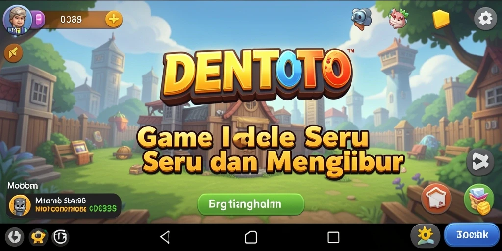 Tampilan gameplay seru DENTOTO yang menampilkan kemajuan karakter Idle.