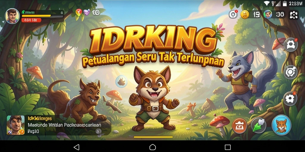 Tampilan gameplay IDRKING menunjukkan petualangan seru yang penuh tantangan.