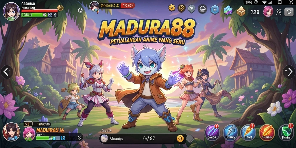 Screenshot gameplay MADURA88 yang menunjukkan karakter Anime beraksi.