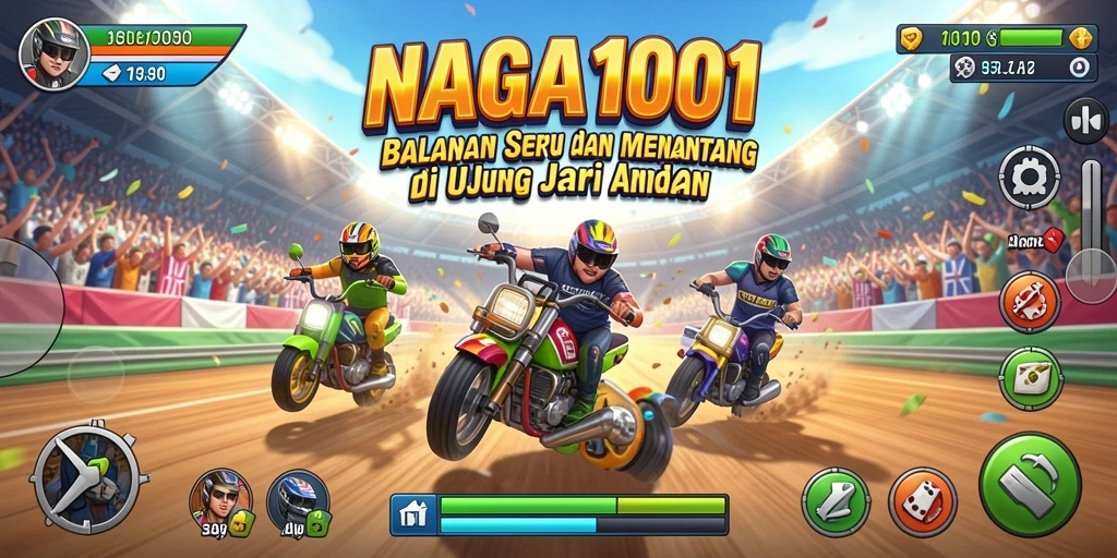 Tampilan seru dari gameplay balapan kompetitif NAGA1001.