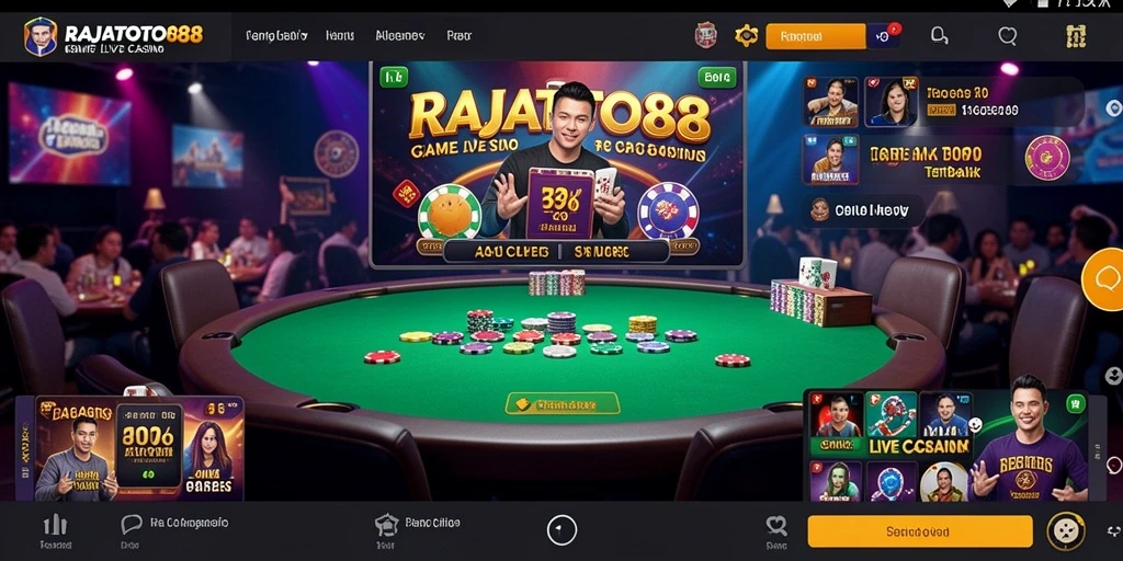 Tampilan gameplay Live Casino yang mendebarkan di RAJATOTO88.