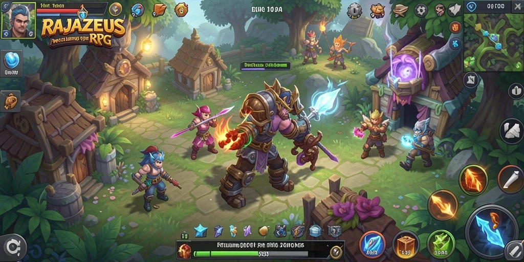 Tampilan gameplay menarik dalam dunia RPG RAJAZEUS.