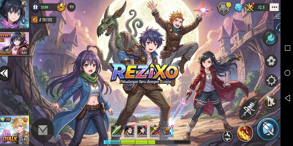 Tampilan gameplay menarik dalam dunia Anime yang memukau.
