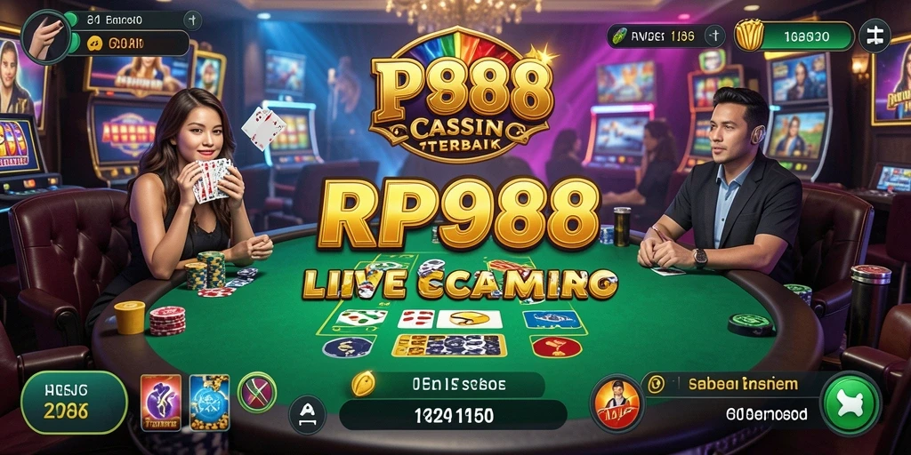 Tampilan menarik dari gameplay Live Casino di RP888 dengan dealer langsung.