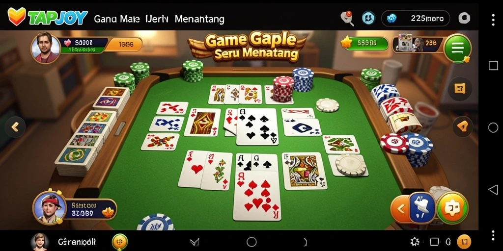 Tampilan gameplay TAPJOY yang seru dengan fitur Gaple.