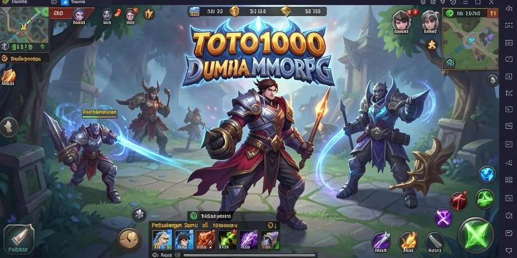 Tampilan gameplay TOTO1000 yang menarik dan dinamis dalam mode MMORPG.