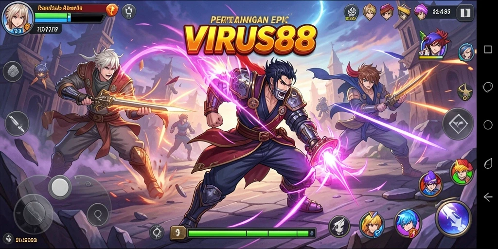 Tampilan gameplay seru dalam dunia Anime yang menakjubkan di VIRUS88.