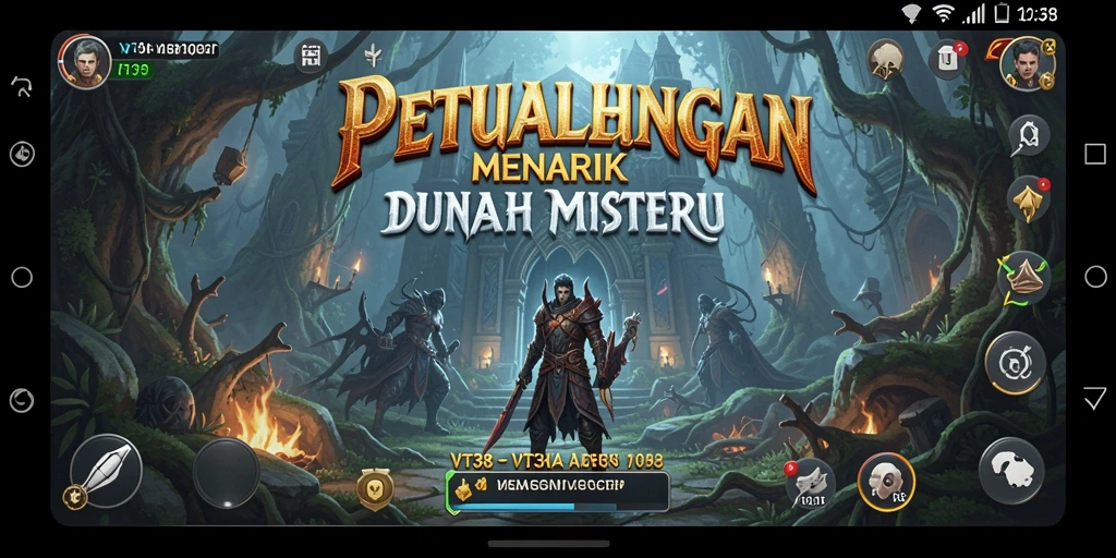 Tampilan gameplay yang mendebarkan dan penuh aksi dalam petualangan.