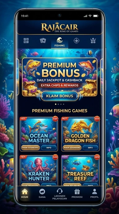 Screenshot aplikasi rajacair menampilkan navigasi yang efisien.
